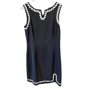 Elegant J McLaughlin | Black Dress with White Accent